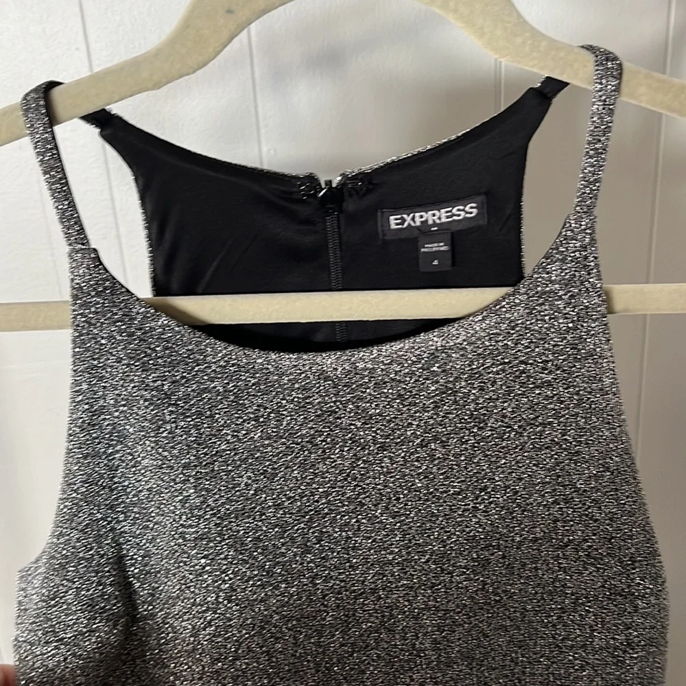 Perfect for NYE. Express size 4 sparkly silver dress - Picture 2 of 3